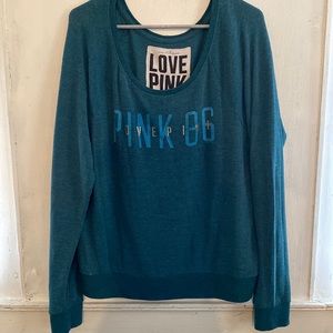 Pink off the shoulder crewneck